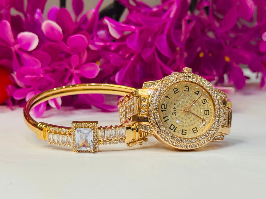 Girl Stone Watch & Bangles